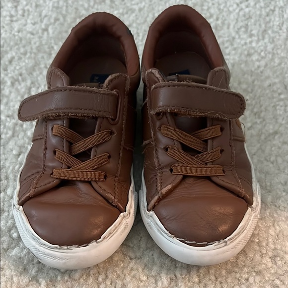 Brown Kids Shoes with Velcro Strap - Picture 1 of 5
